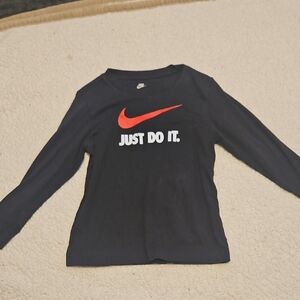 Nike Kids Black and Red Long Sleeve Tee